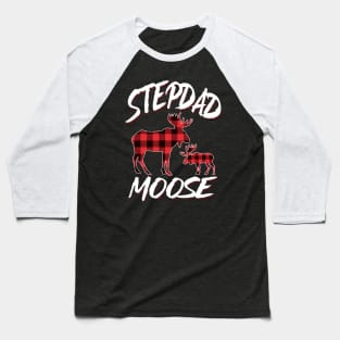 Red Plaid Stepdad Moose Matching Family Pajama Christmas Gift Baseball T-Shirt